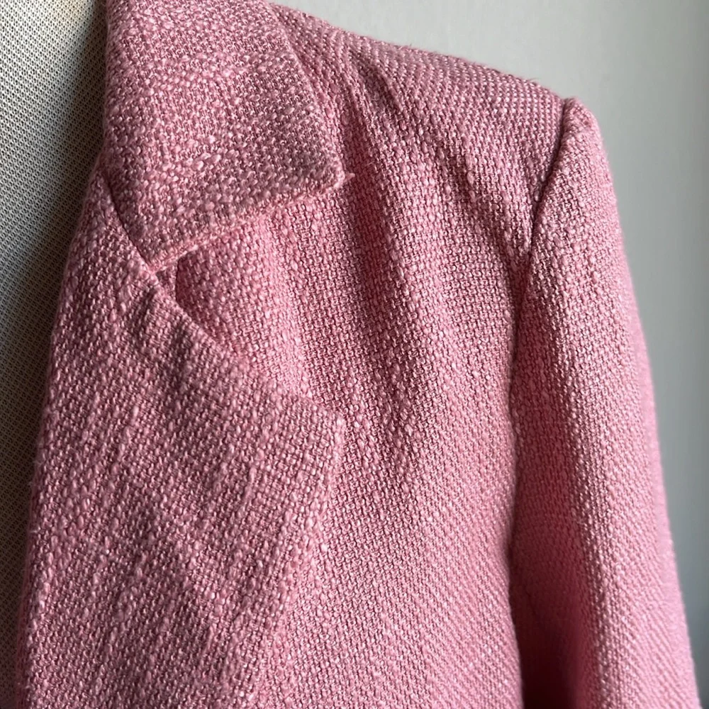 Upcycled Pink Tweed Cropped Blazer